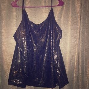 Black sequin top